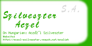 szilveszter aczel business card